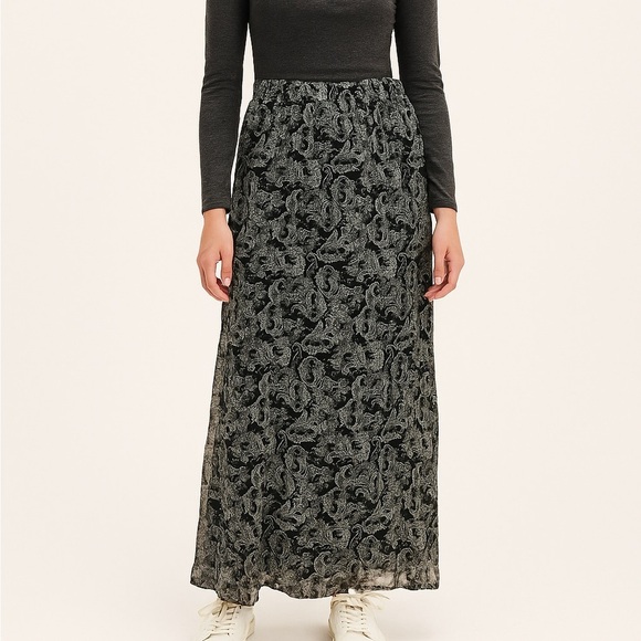 vero moda vmsmilla long skirt black/lise - Picture 1 of 3